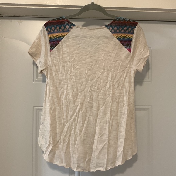 Tiered multicolored printed shoulder top - Picture 2 of 2